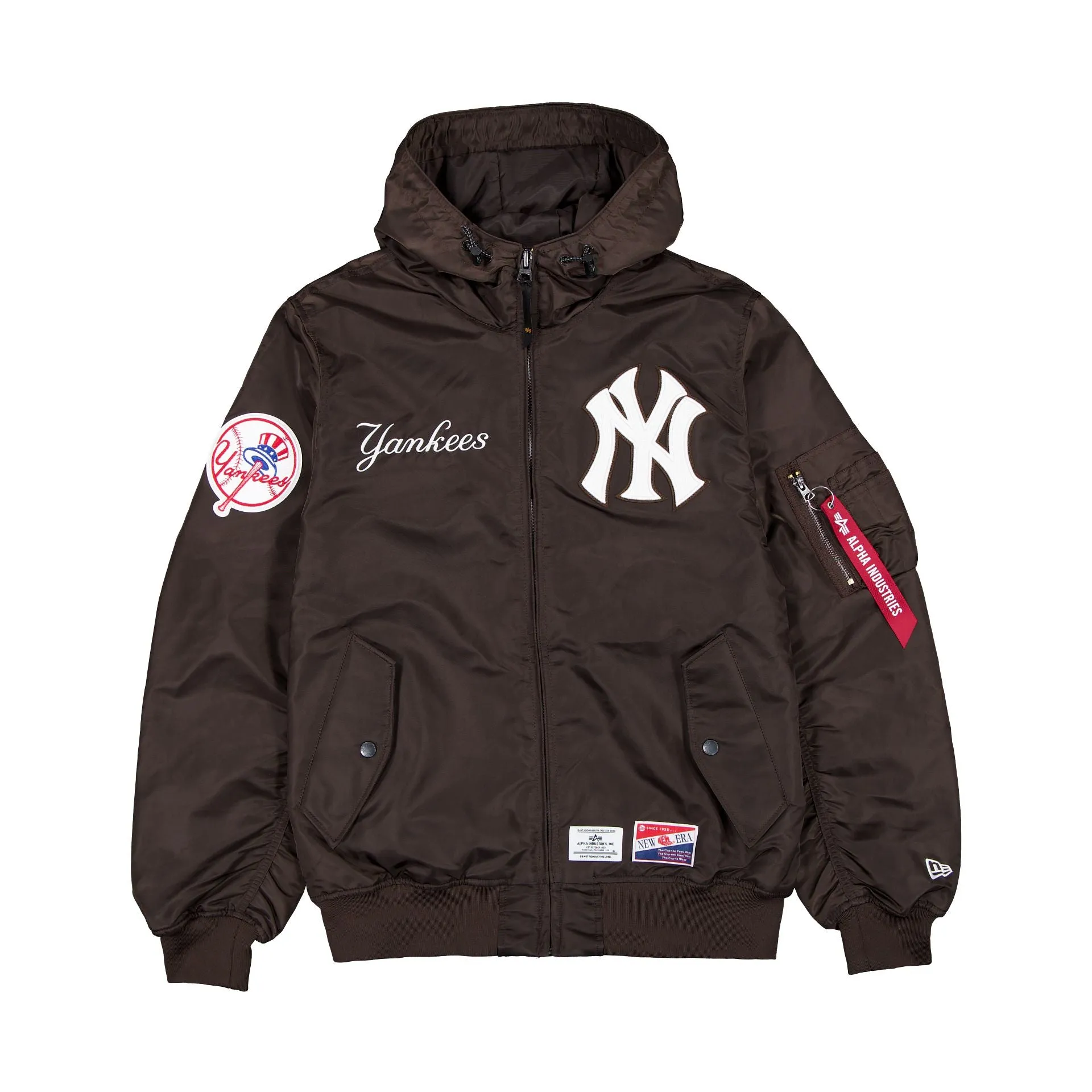 Alpha Industries x New York Yankees L-2B Hooded Bomber Jacket Brown sold by New Era