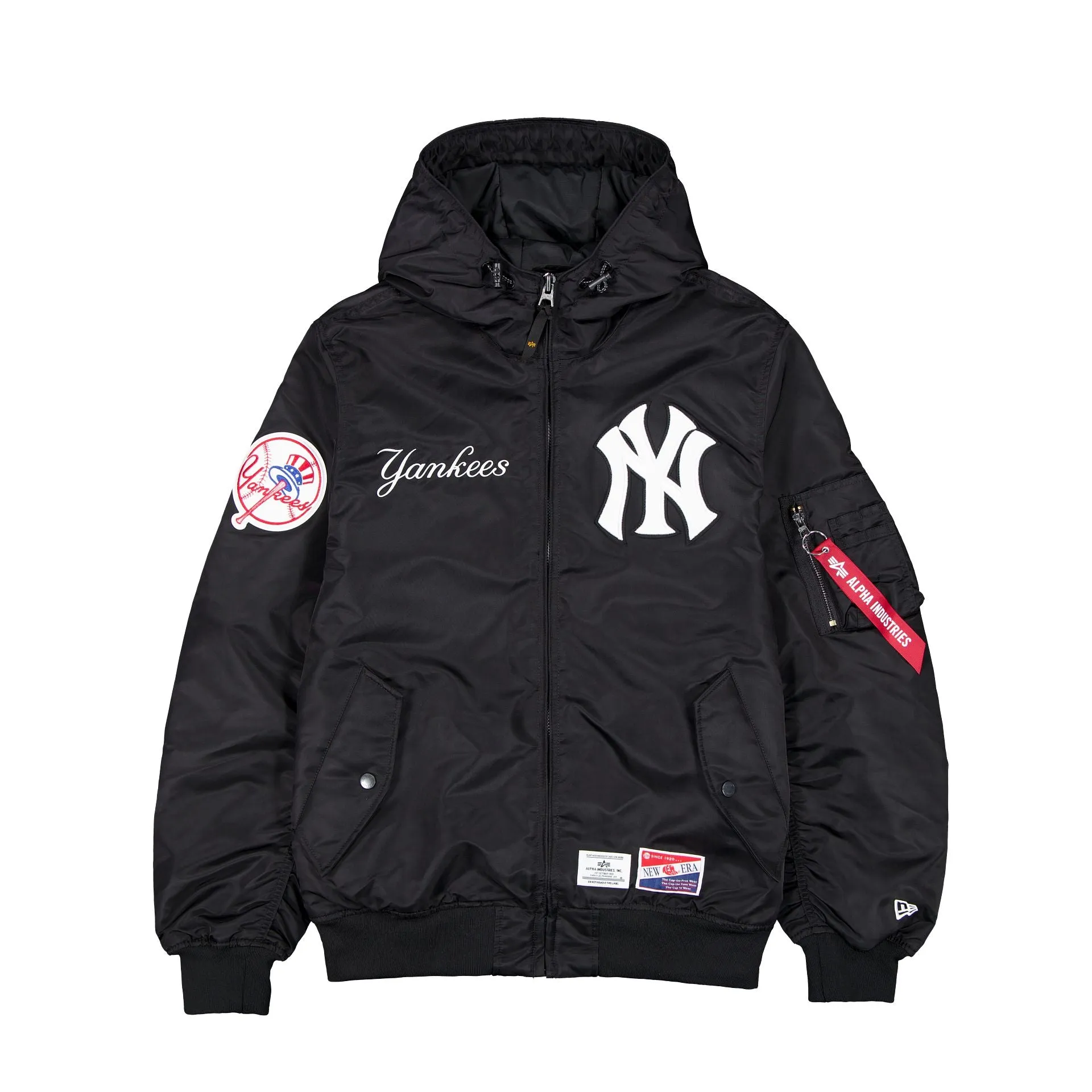Alpha Industries x New York Yankees L-2B Hooded Bomber Jacket Black sold by New Era