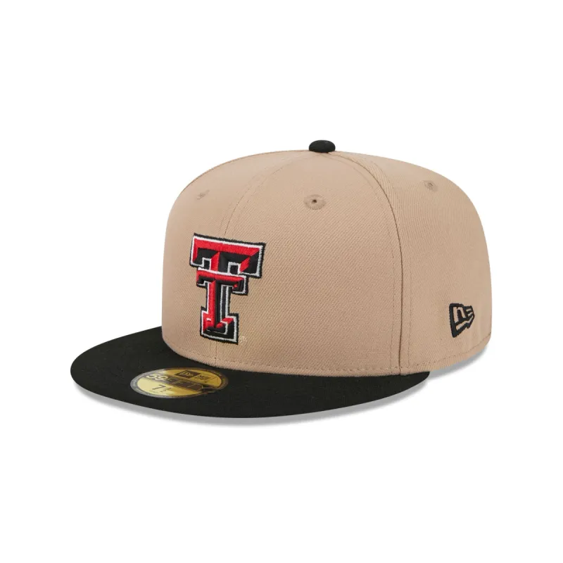 Texas Tech Red Raiders Camel 59FIFTY Fitted Hat made by New Era