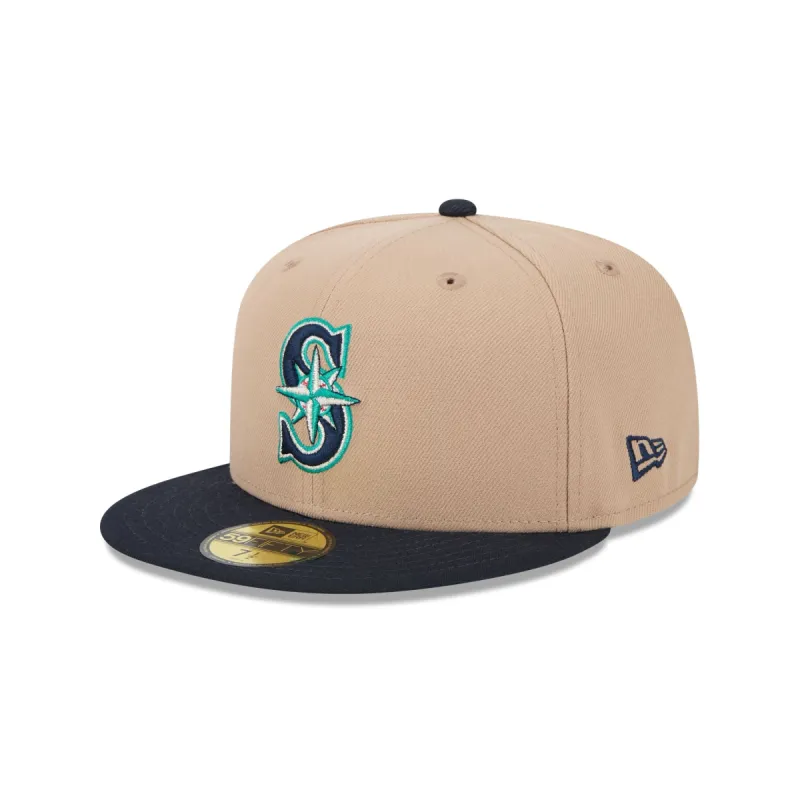 Seattle Mariners Camel 59FIFTY Fitted Hat sold by New Era