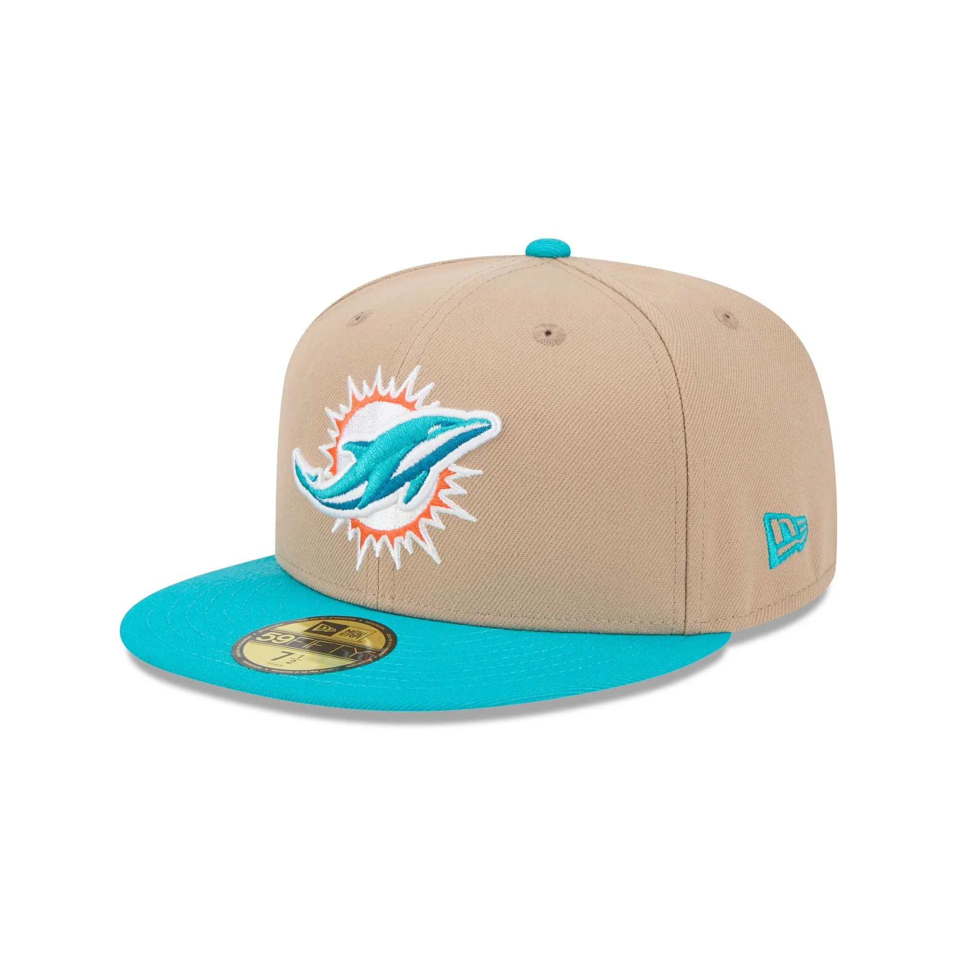 Miami Dolphins Camel 59FIFTY Fitted Hat sold by New Era