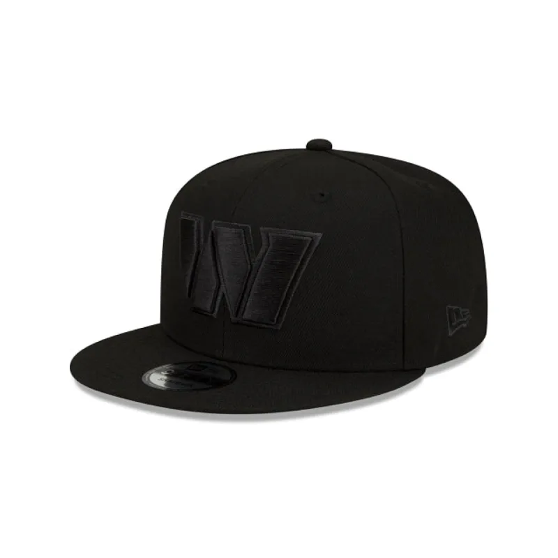 Washington Commanders Black On Black 9FIFTY Snapback Hat sold by New Era