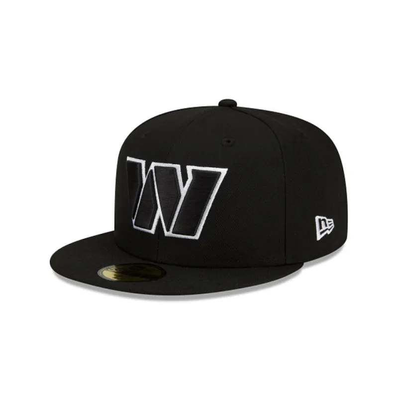 Washington Commanders Black and White 59FIFTY Fitted Hat sold by New Era