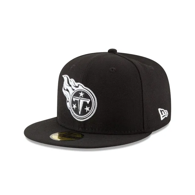 Tenesse Titans Black & White 59FIFTY Fitted Hat sold by New Era