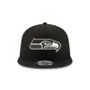 Seattle Seahawks Black and White 9FIFTY Snapback Hat sold by New Era