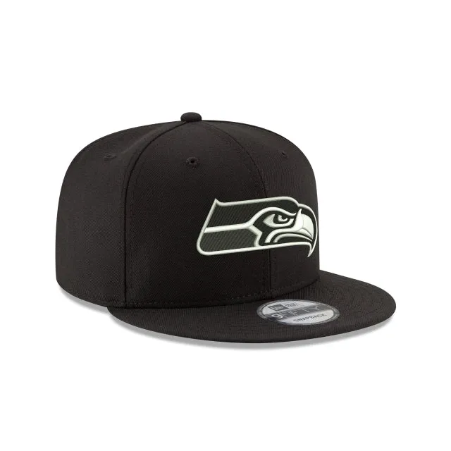 Seattle Seahawks Black and White 9FIFTY Snapback Hat sold by New Era product image thumbnail 3