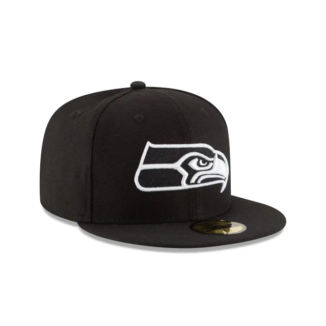 Seattle Seahawks Black & White 59FIFTY Fitted Hat sold by New Era product image thumbnail 3