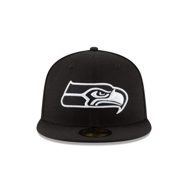 Seattle Seahawks Black & White 59FIFTY Fitted Hat sold by New Era product image thumbnail 2