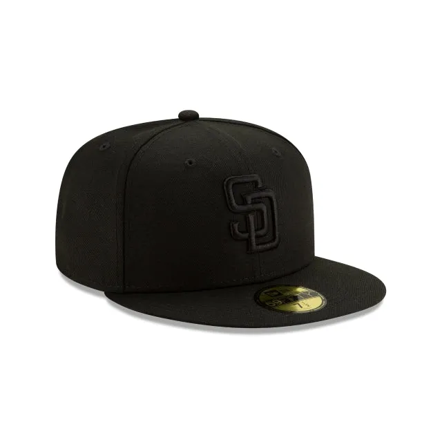 San Diego Padres Basic Black On Black 59FIFTY Fitted Hat sold by New Era product image thumbnail 3