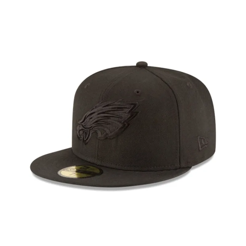 Philadelphia Eagles Black On Black 59FIFTY Fitted Hat sold by New Era
