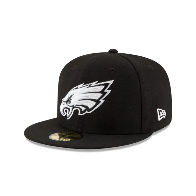 Philadelphia Eagles Black & White 59FIFTY Fitted Hat sold by New Era