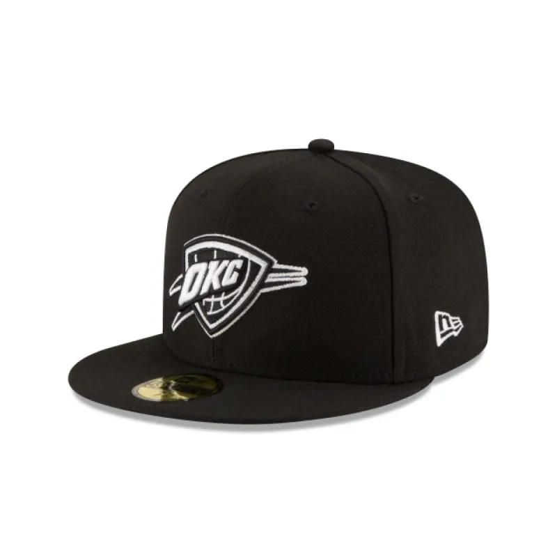 Oklahoma City Thunder Black & White 59FIFTY Fitted Hat sold by New Era