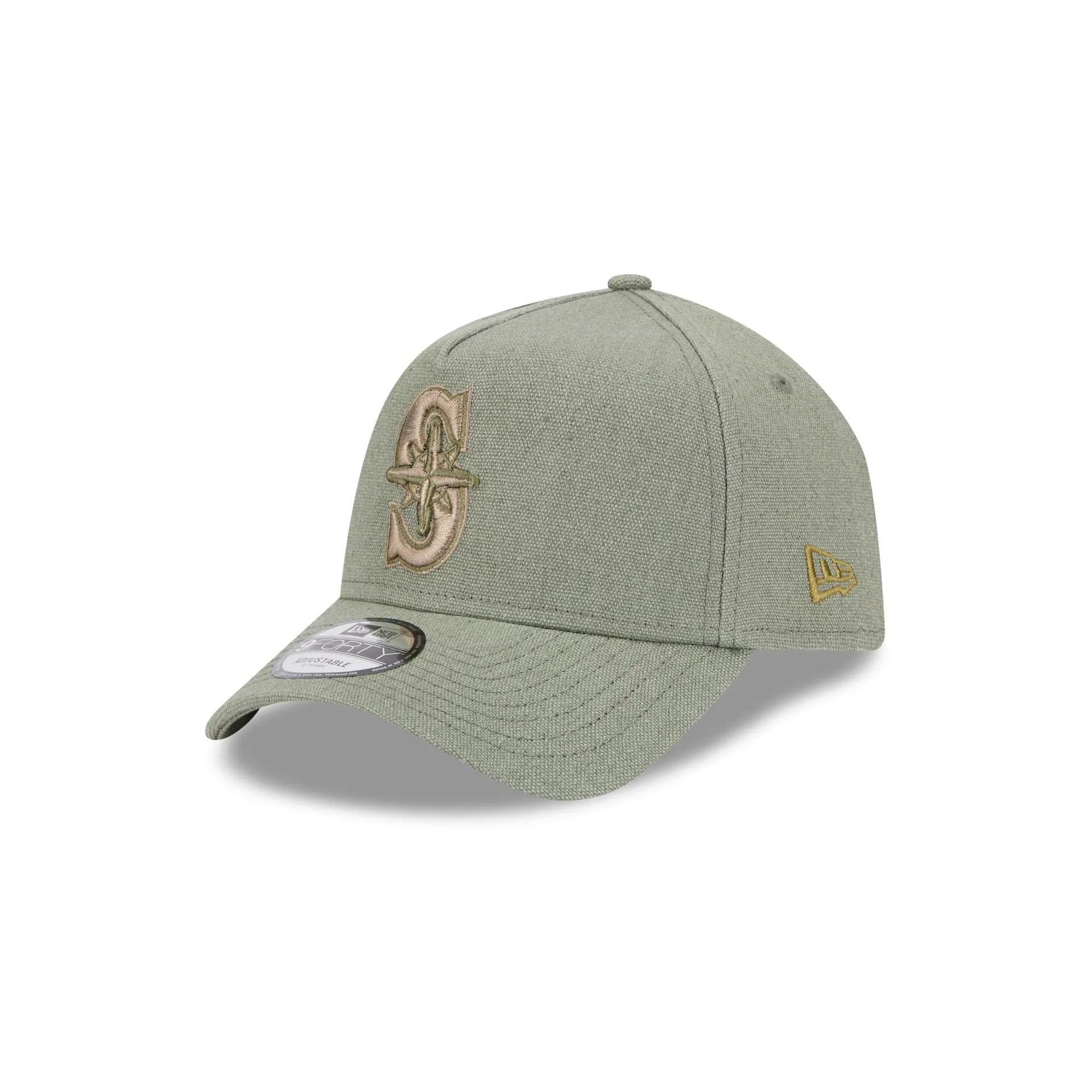 Seattle Mariners Logo Essentials Olive 9FORTY A-Frame Snapback Hat sold by New Era