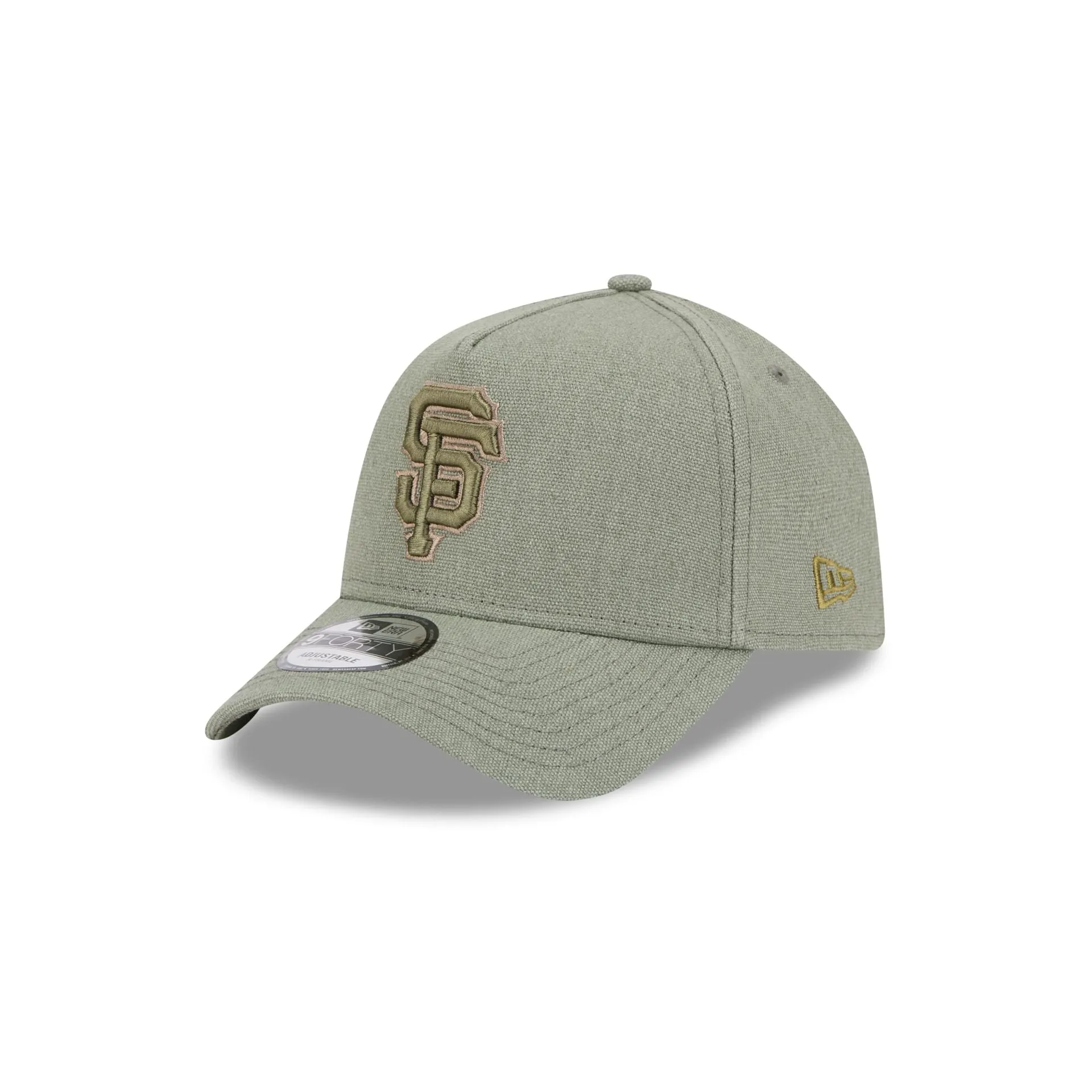 San Francisco Giants Logo Essentials Olive 9FORTY A-Frame Snapback Hat sold by New Era