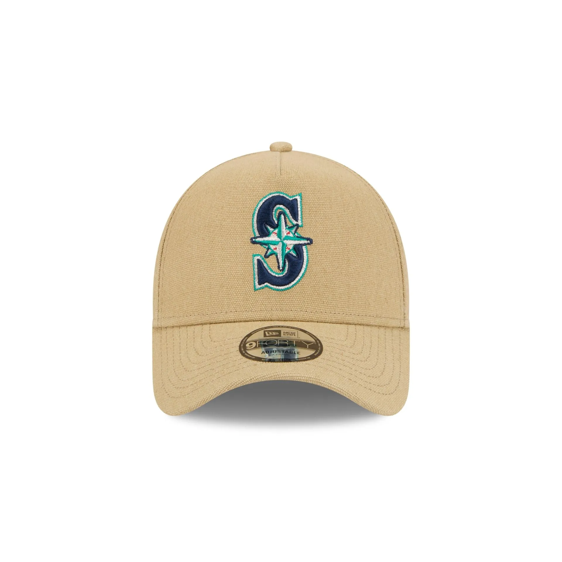 Seattle Mariners Logo Essentials Khaki 9FORTY A-Frame Snapback Hat sold by New Era product image thumbnail 2