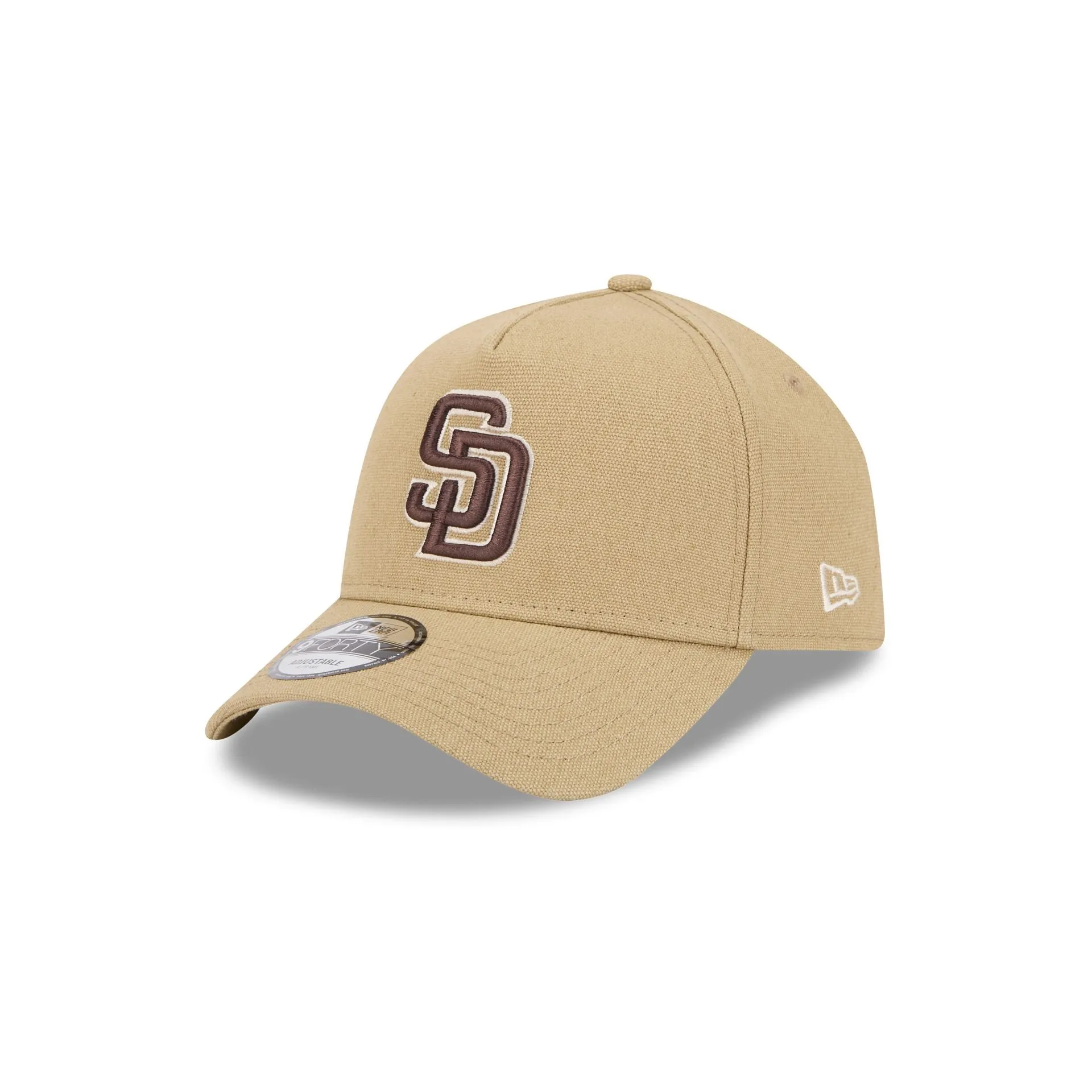 San Diego Padres Logo Essentials Khaki 9FORTY A-Frame Snapback Hat sold by New Era