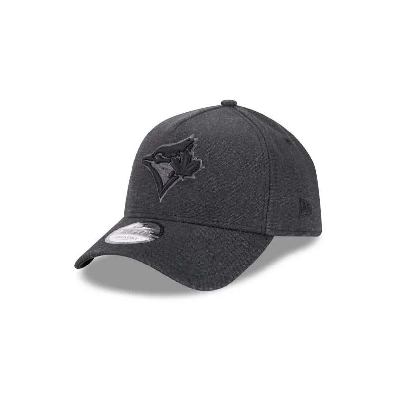 Toronto Blue Jays Logo Essentials Black 9FORTY A-Frame Snapback Hat sold by New Era
