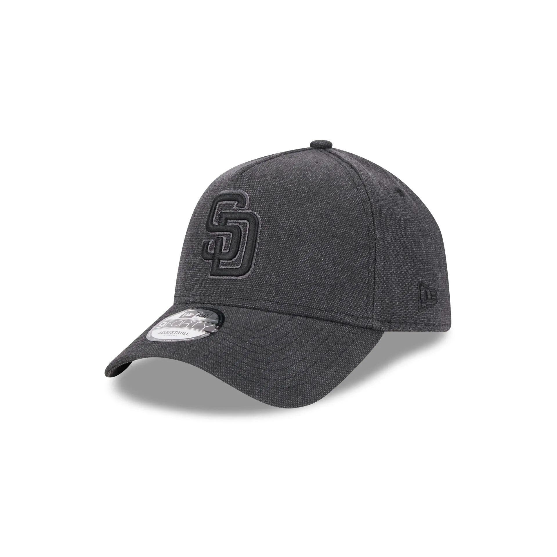 San Diego Padres Logo Essentials Black 9FORTY A-Frame Snapback Hat sold by New Era