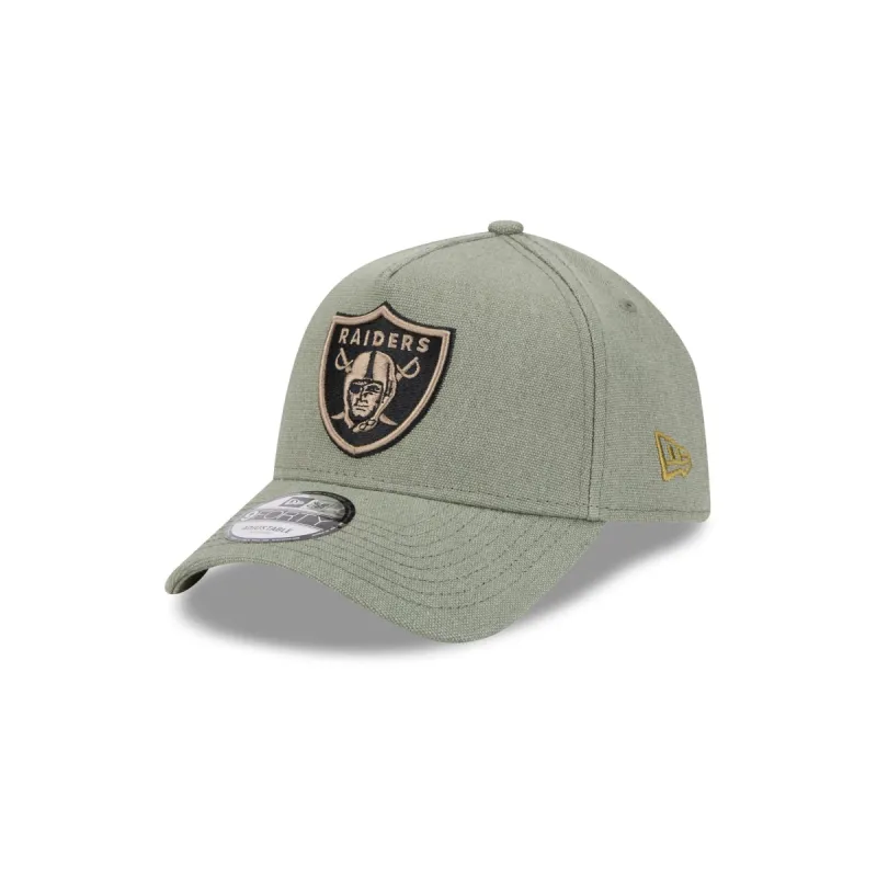 Las Vegas Raiders Logo Essentials Olive 9FORTY A-Frame Snapback Hat sold by New Era