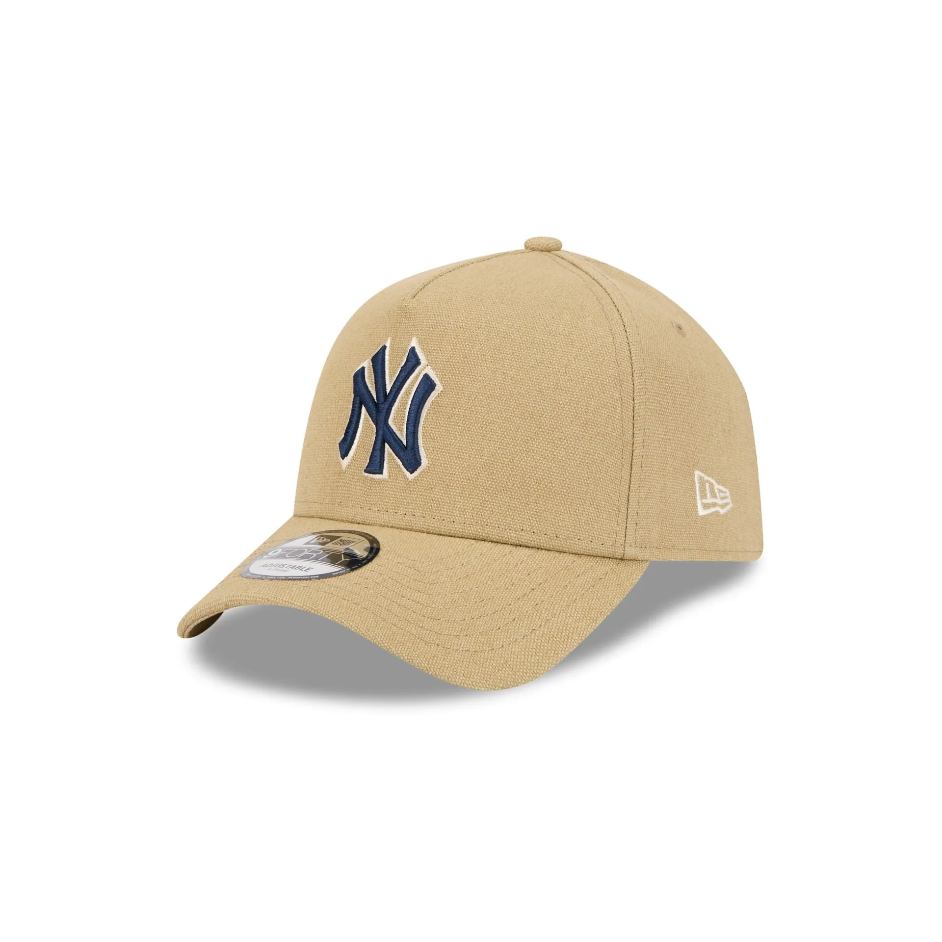 New York Yankees Logo Essentials Khaki 9FORTY A-Frame Snapback Hat sold by New Era