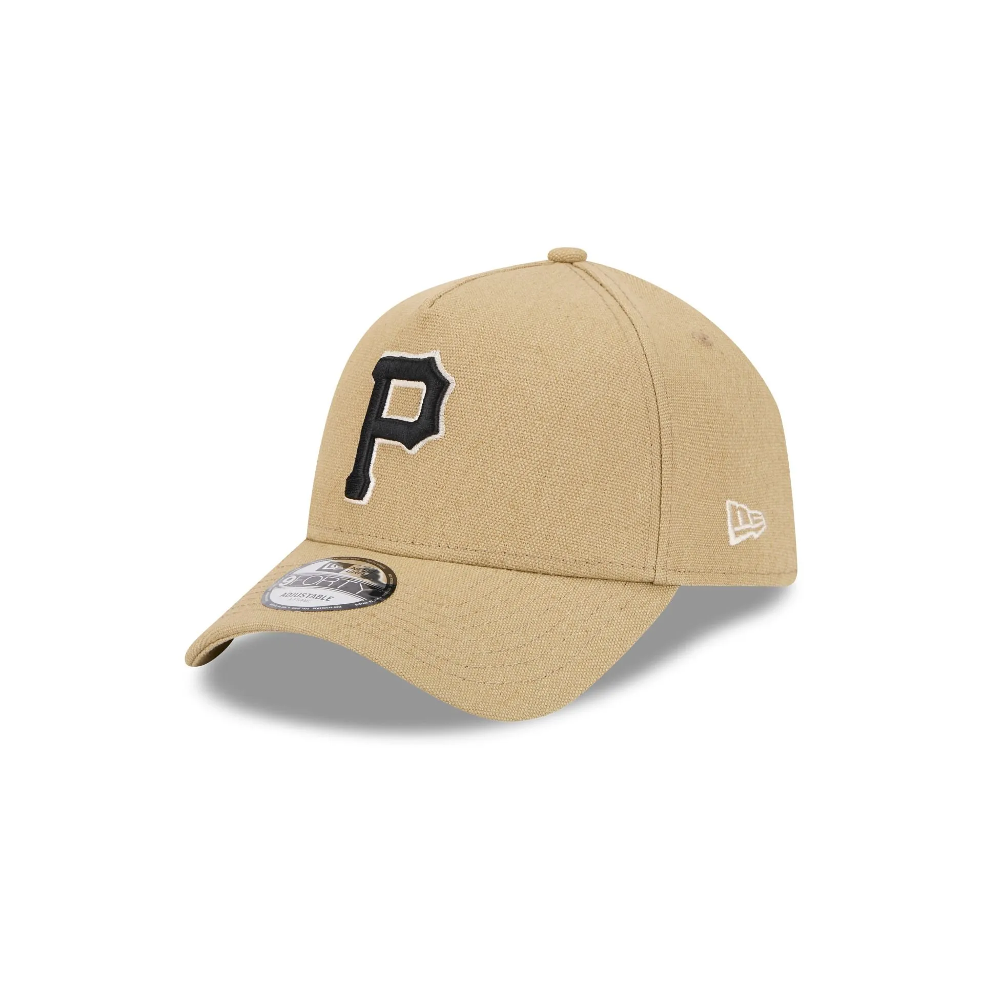 Pittsburgh Pirates Logo Essentials Khaki 9FORTY A-Frame Snapback Hat sold by New Era
