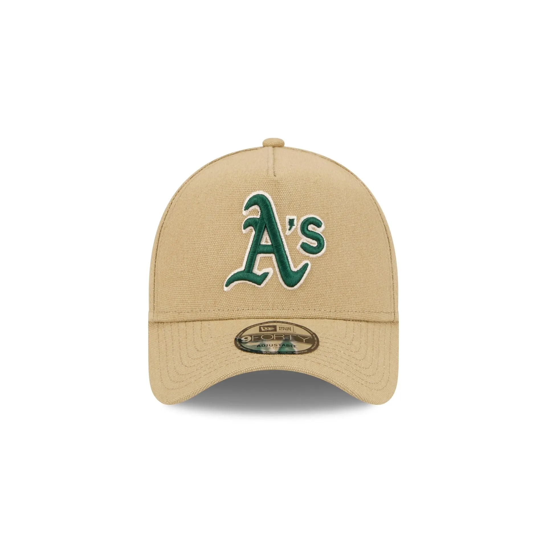 Oakland Athletics Logo Essentials Khaki 9FORTY A-Frame Snapback Hat sold by New Era product image thumbnail 2