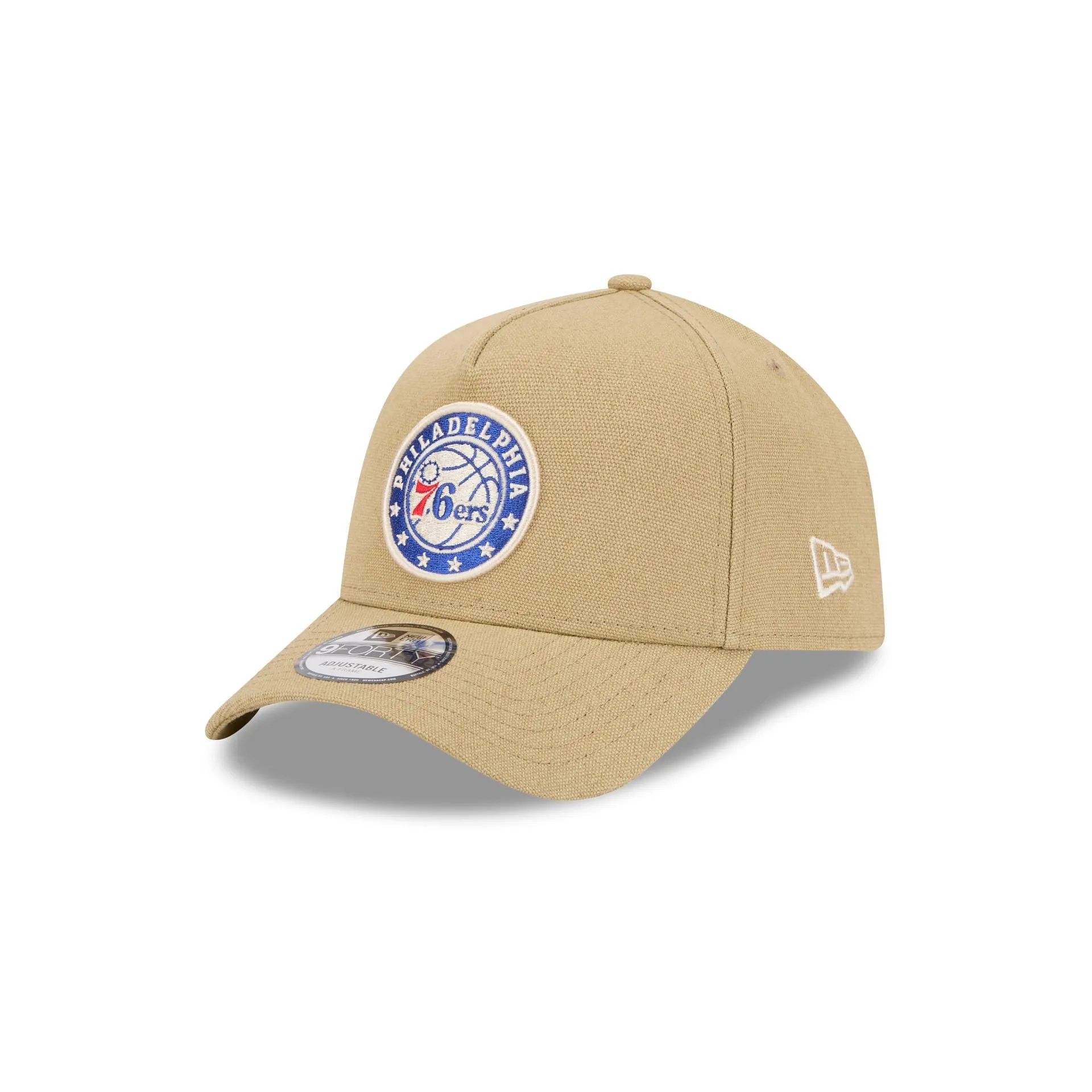 Philadelphia 76ers Logo Essentials Khaki 9FORTY A-Frame Snapback Hat sold by New Era