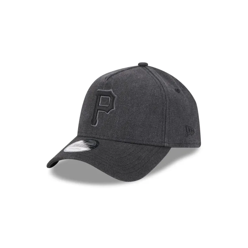 Pittsburgh Pirates Logo Essentials Black 9FORTY A-Frame Snapback Hat sold by New Era
