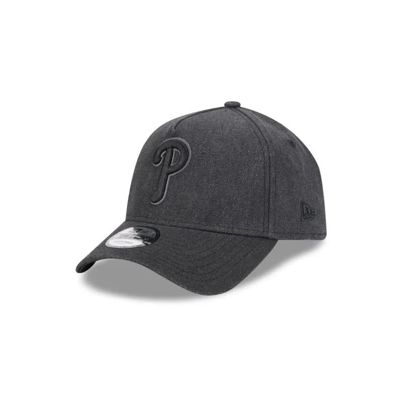 Philadelphia Phillies Logo Essentials Black 9FORTY A-Frame Snapback Hat sold by New Era