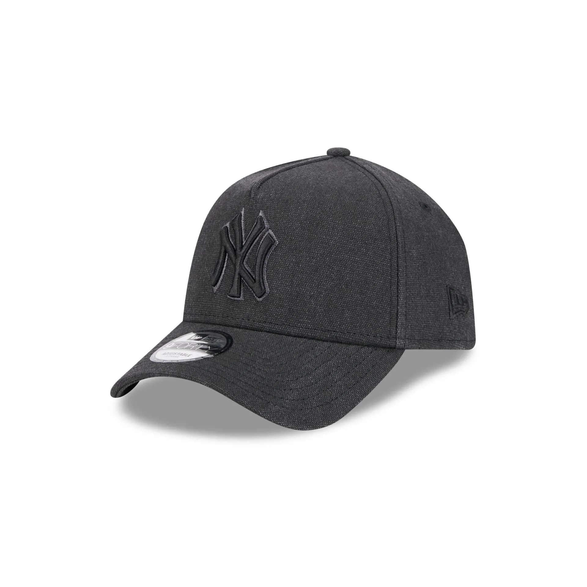 New York Yankees Logo Essentials Black 9FORTY A-Frame Snapback Hat sold by New Era