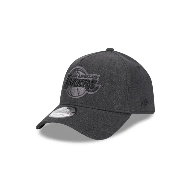 Los Angeles Lakers Logo Essentials Black 9FORTY A-Frame Snapback Hat sold by New Era