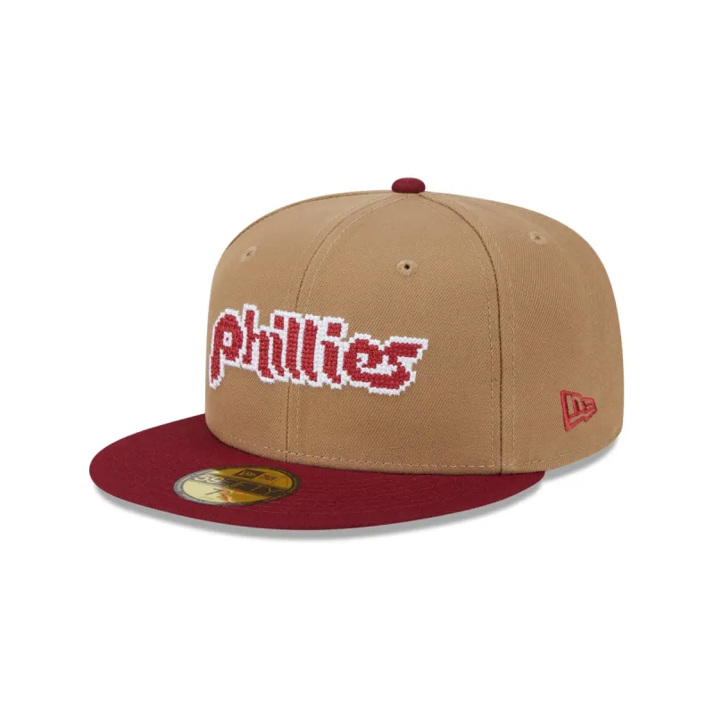 Philadelphia Phillies Classic 8-Bit Wordmark 59FIFTY Fitted Hat sold by New Era