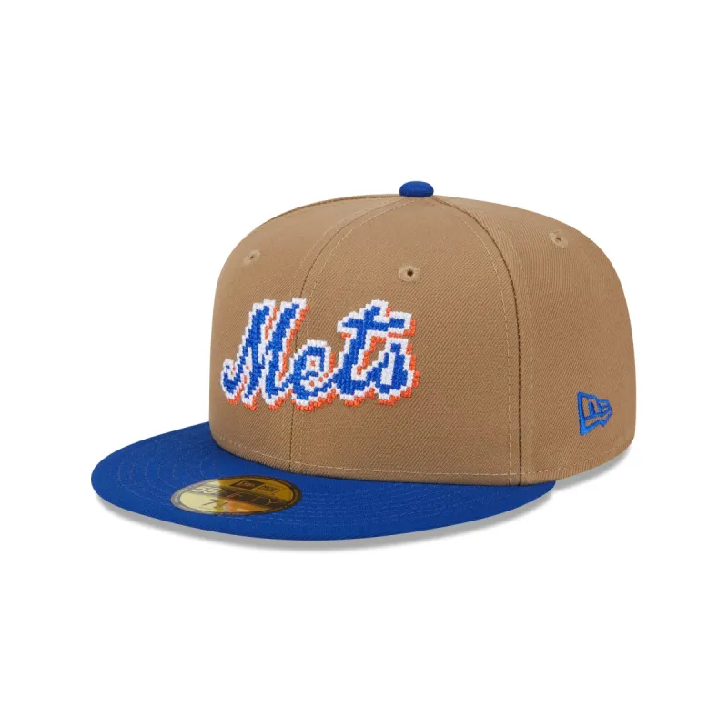 New York Mets Classic 8-Bit Wordmark 59FIFTY Fitted Hat sold by New Era