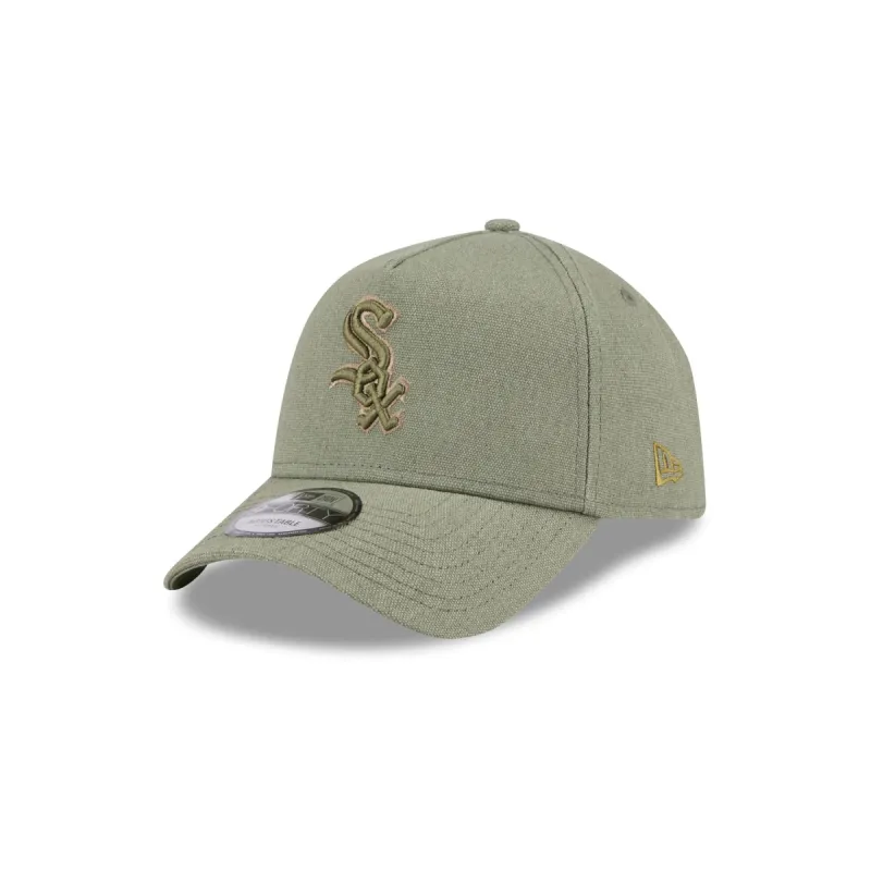 Chicago White Sox Logo Essentials Olive 9FORTY A-Frame Snapback Hat sold by New Era