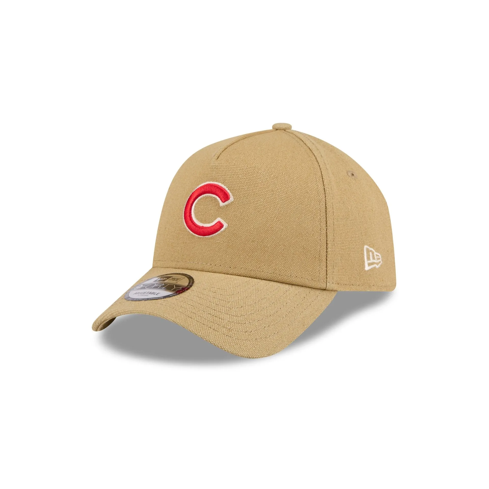 Chicago Cubs Logo Essentials Khaki 9FORTY A-Frame Snapback Hat sold by New Era