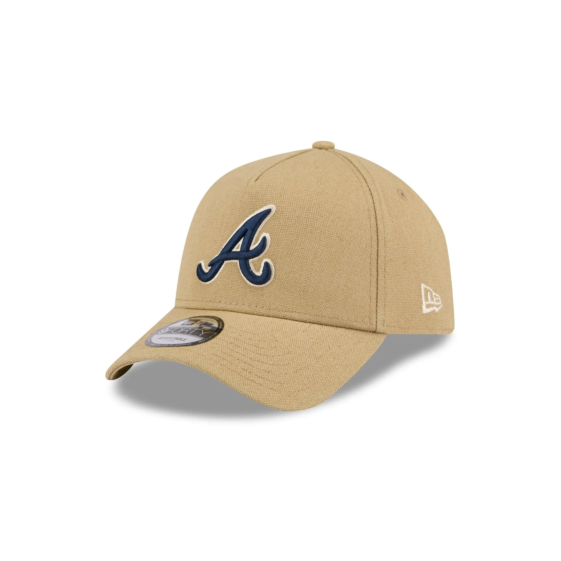 Atlanta Braves Logo Essentials Khaki 9FORTY A-Frame Snapback Hat sold by New Era