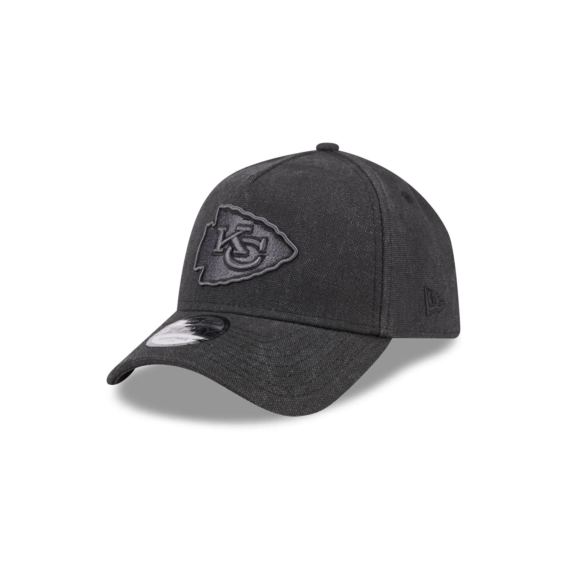 Kansas City Chiefs Logo Essentials Black 9FORTY A-Frame Snapback Hat sold by New Era