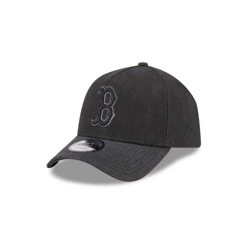 Boston Red Sox Logo Essentials Black 9FORTY A-Frame Snapback Hat sold by New Era