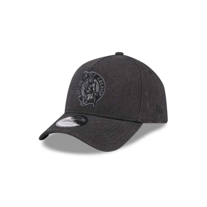 Boston Celtics Logo Essentials Black 9FORTY A-Frame Snapback Hat sold by New Era