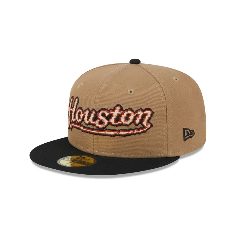 Houston Astros Classic 8-Bit Wordmark 59FIFTY Fitted Hat sold by New Era