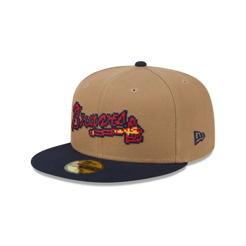 Atlanta Braves Classic 8-Bit Wordmark 59FIFTY Fitted Hat sold by New Era