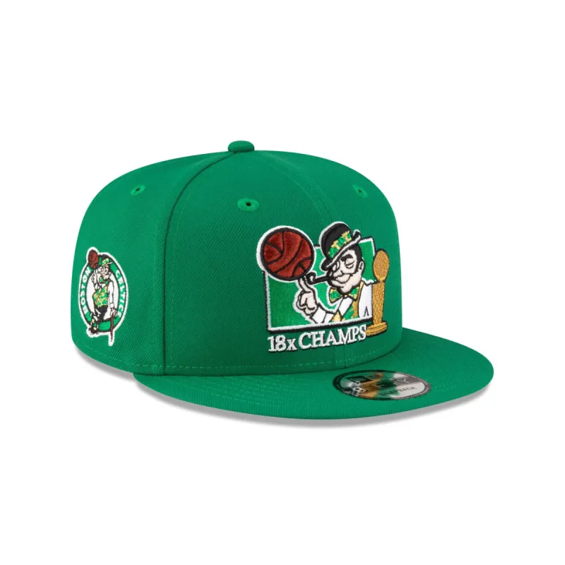 Boston Celtics 18x Champs Lucky Green 9FIFTY Snapback Hat sold by New Era