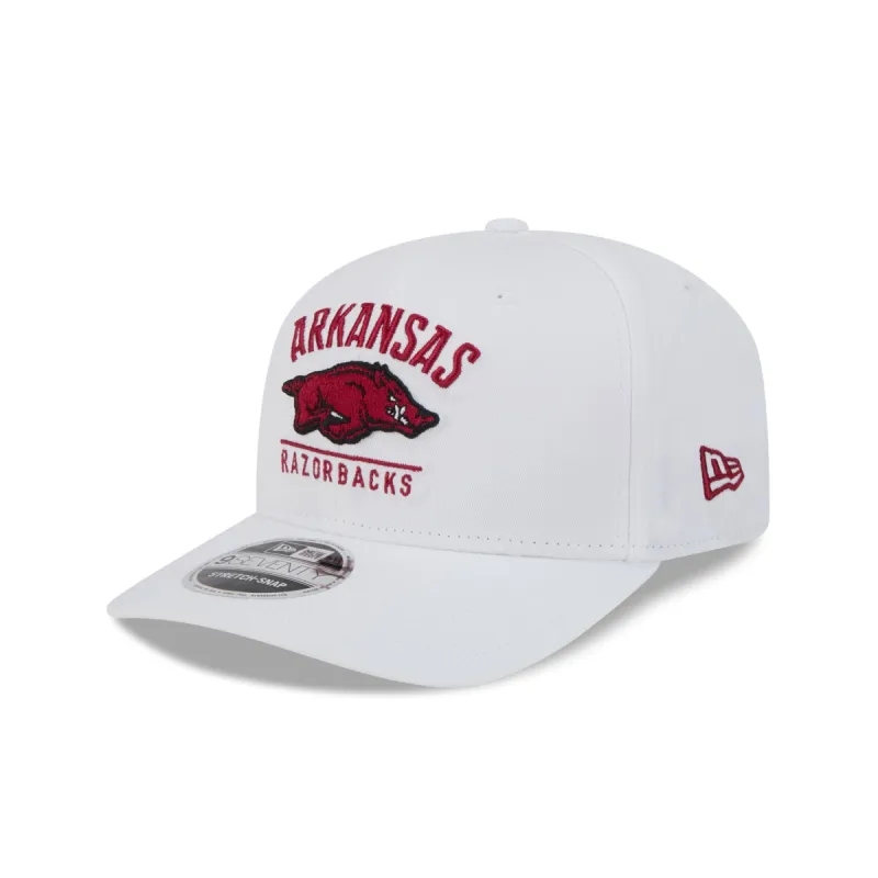 Arkansas Razorbacks Optic White 9SEVENTY Stretch-Snap Hat sold by New Era