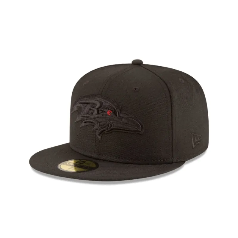 Baltimore Ravens Black On Black 59FIFTY Fitted Hat sold by New Era