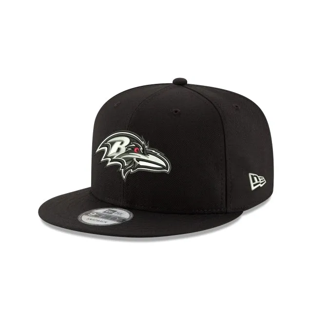 Baltimore Ravens Black and White 9FIFTY Snapback Hat sold by New Era