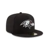 Baltimore Ravens Black & White 59FIFTY Fitted Hat sold by New Era