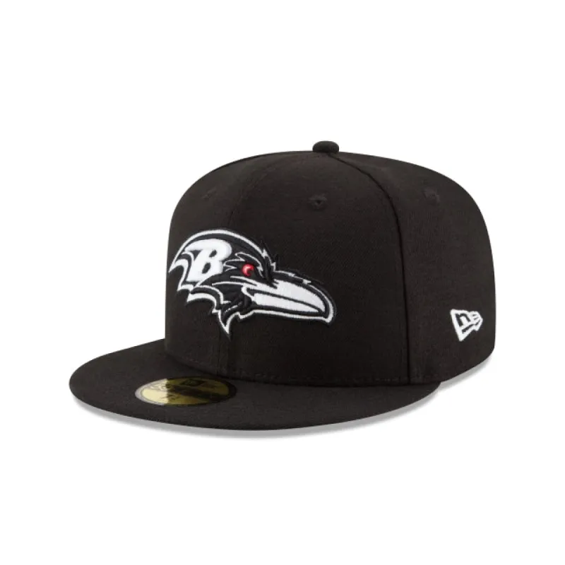 Baltimore Ravens Black & White 59FIFTY Fitted Hat sold by New Era