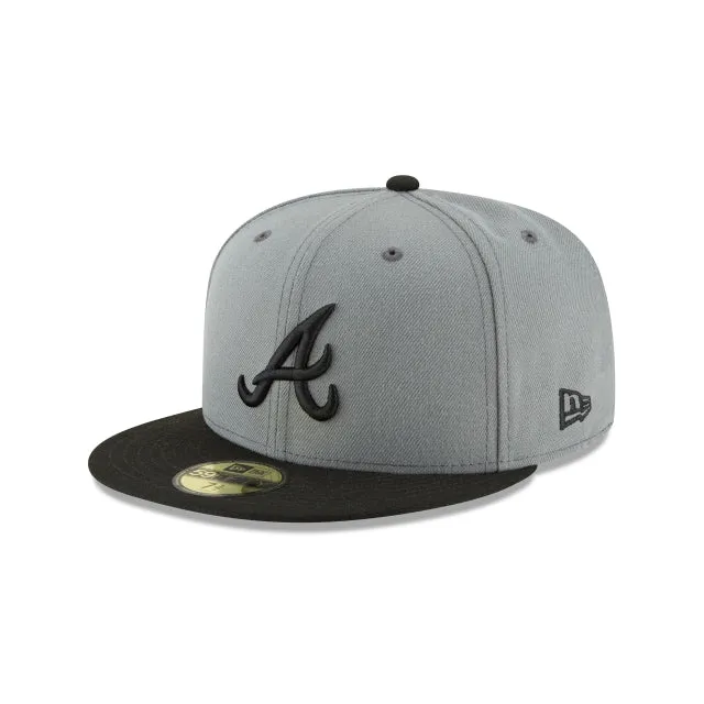 Atlanta Braves Storm Gray Basic 59FIFTY Fitted Hat sold by New Era