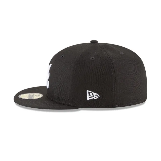 Atlanta Braves Black and White Basic 59FIFTY Fitted Hat sold by New Era product image thumbnail 5