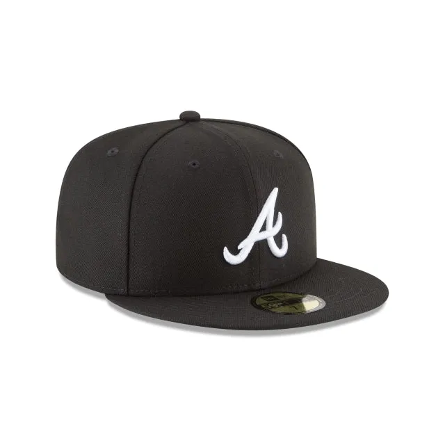 Atlanta Braves Black and White Basic 59FIFTY Fitted Hat sold by New Era product image thumbnail 3